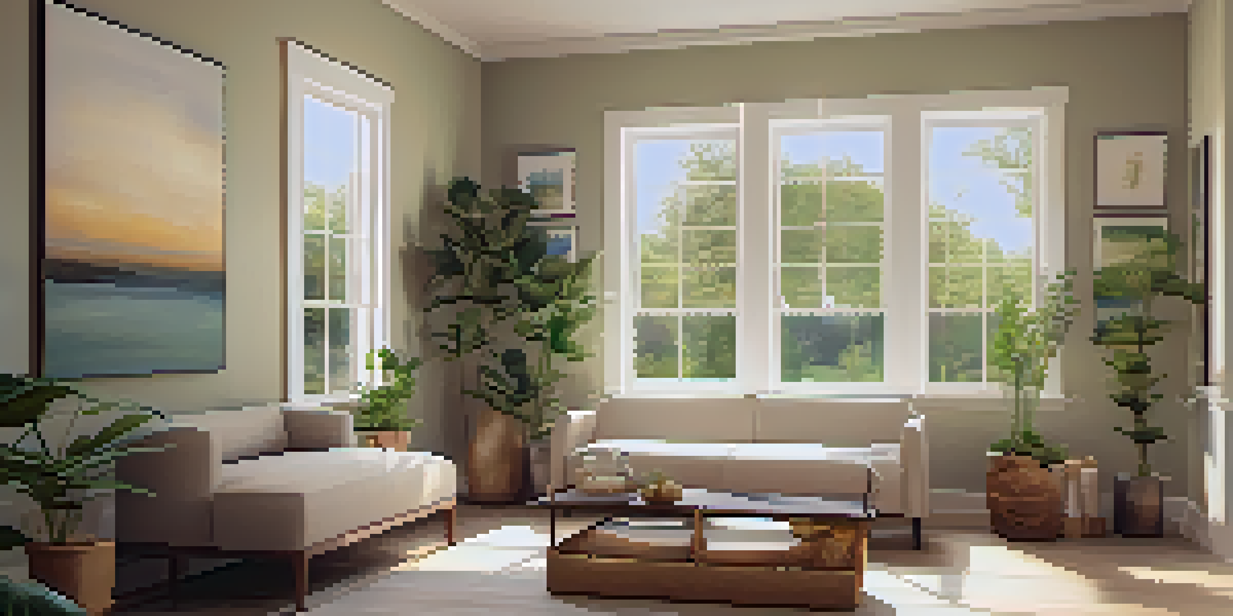 A calm therapy room with warm lighting, comfortable seating, and plants, creating a tranquil atmosphere.