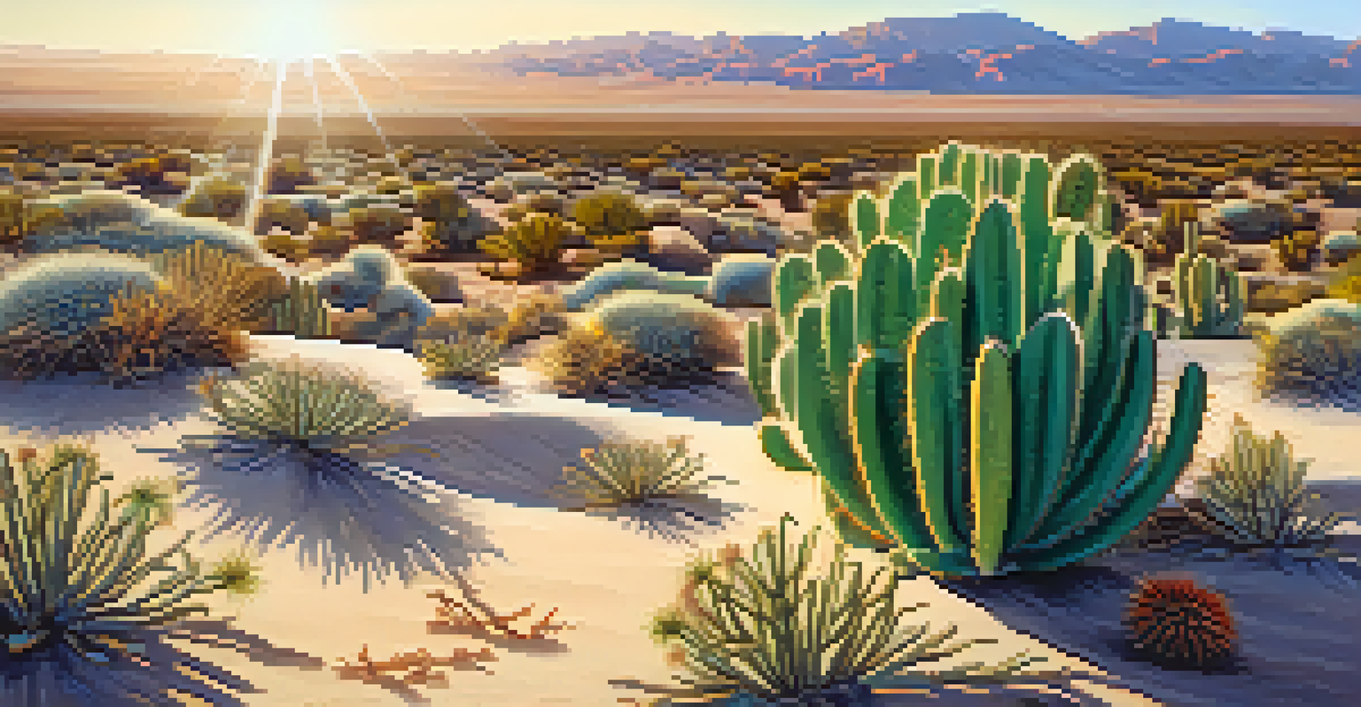 A close-up of a peyote cactus in a desert setting, highlighting its unique shape and vibrant colors against the sandy background.