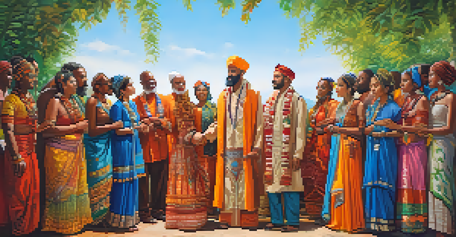 A diverse group of people in a circle during a spiritual ceremony in nature.