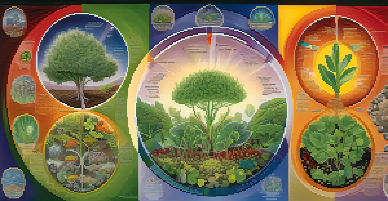 An illustrated circular representation showing the life cycle of entheogenic plants from seed to maturity.