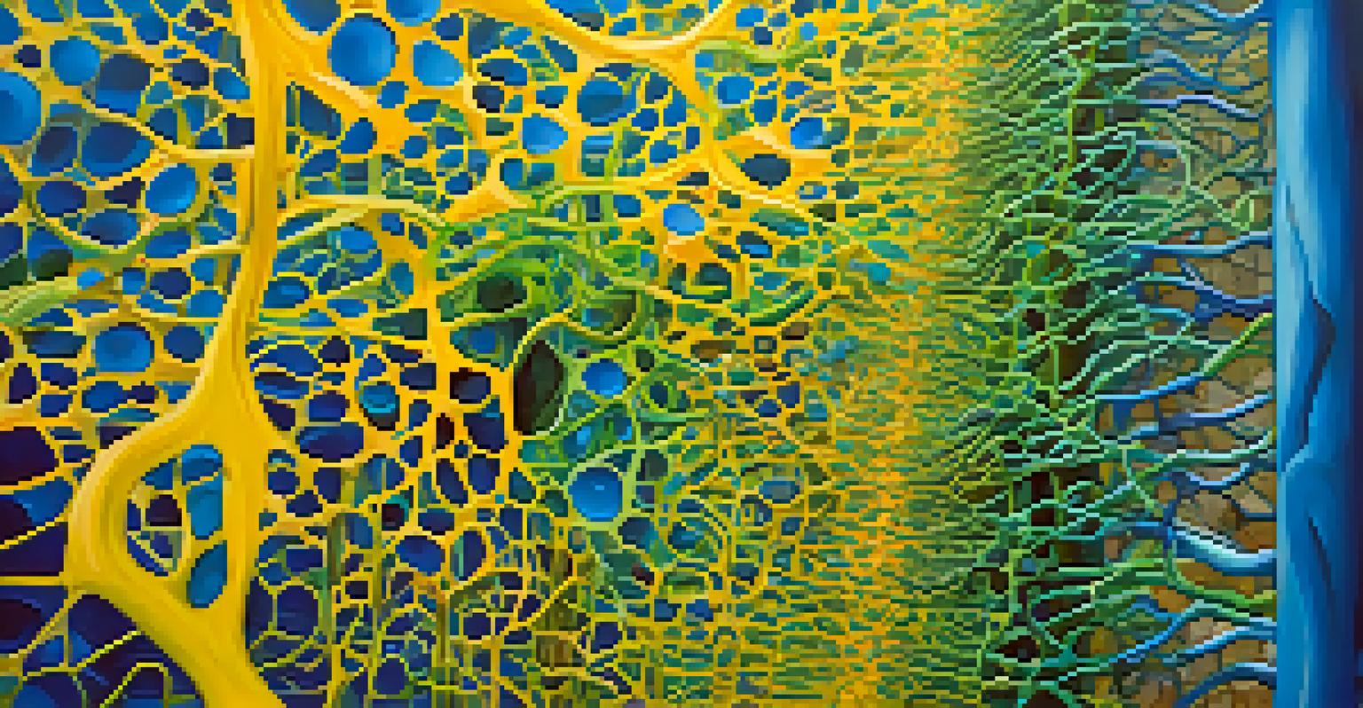 An abstract visualization of colorful neural pathways symbolizing neuroplasticity in the brain.