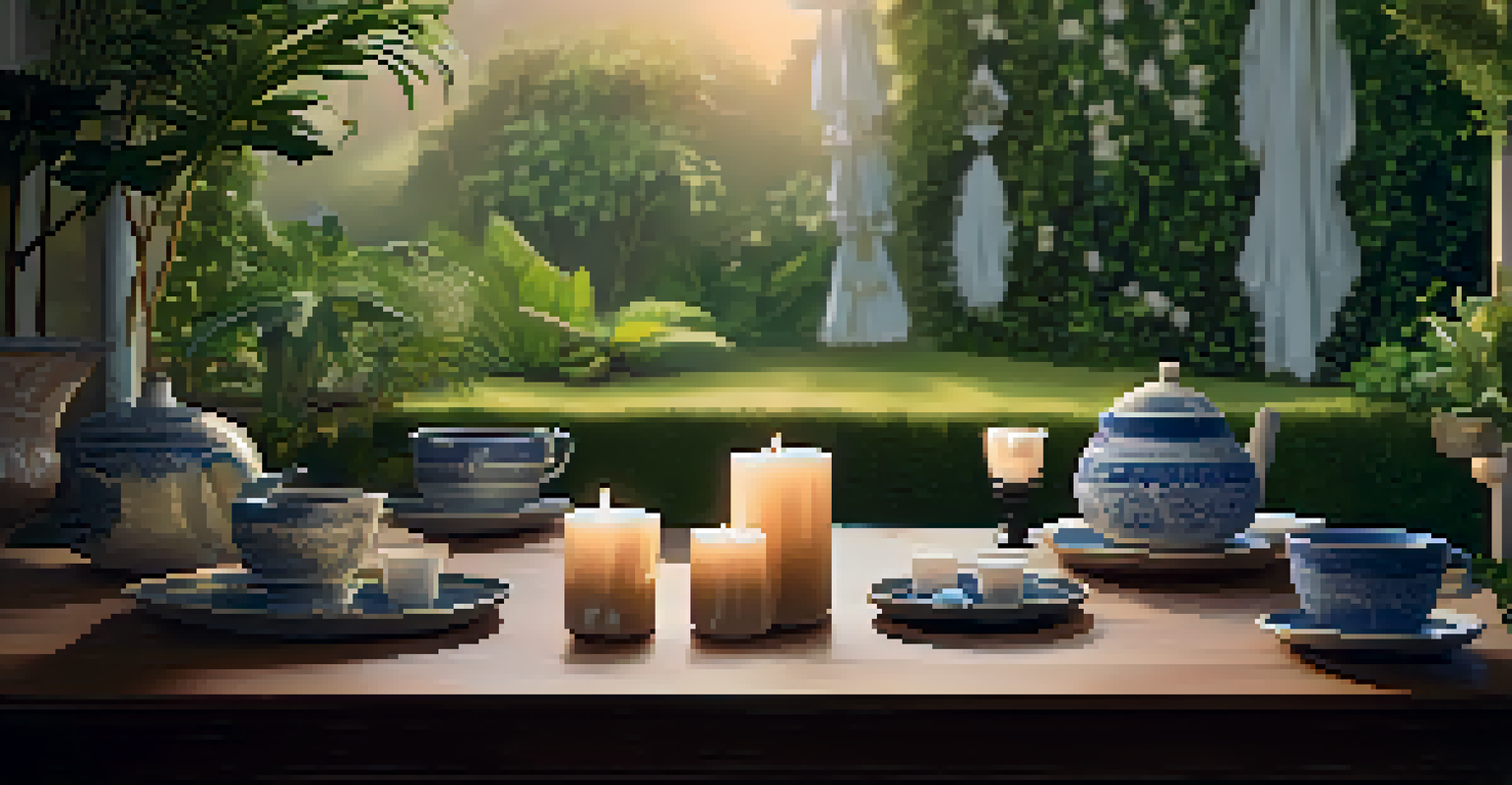 A cozy therapy session setup with cushions, candles, and greenery, creating a calming environment.