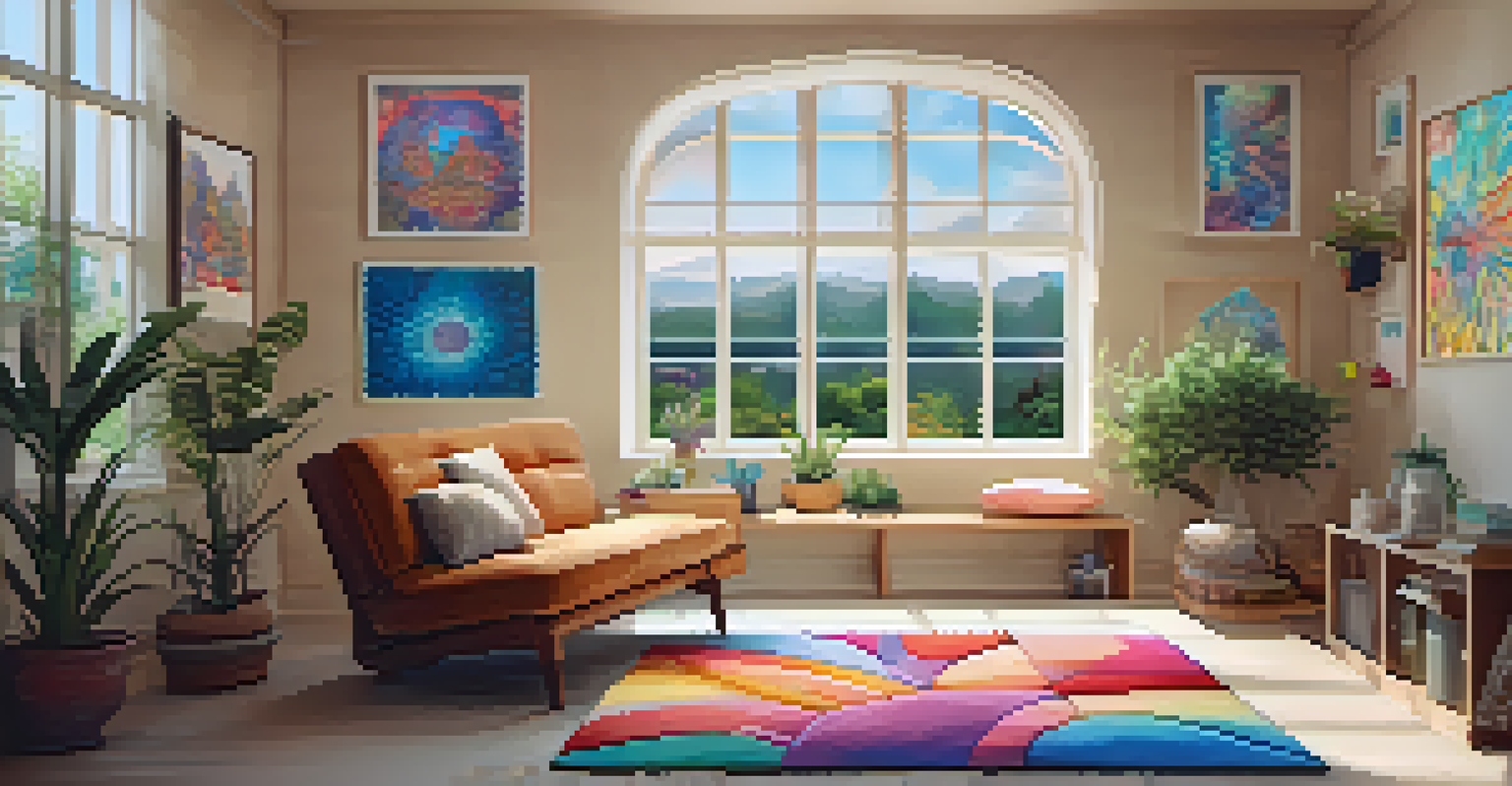 A calming therapy room with comfortable seating and soft lighting.