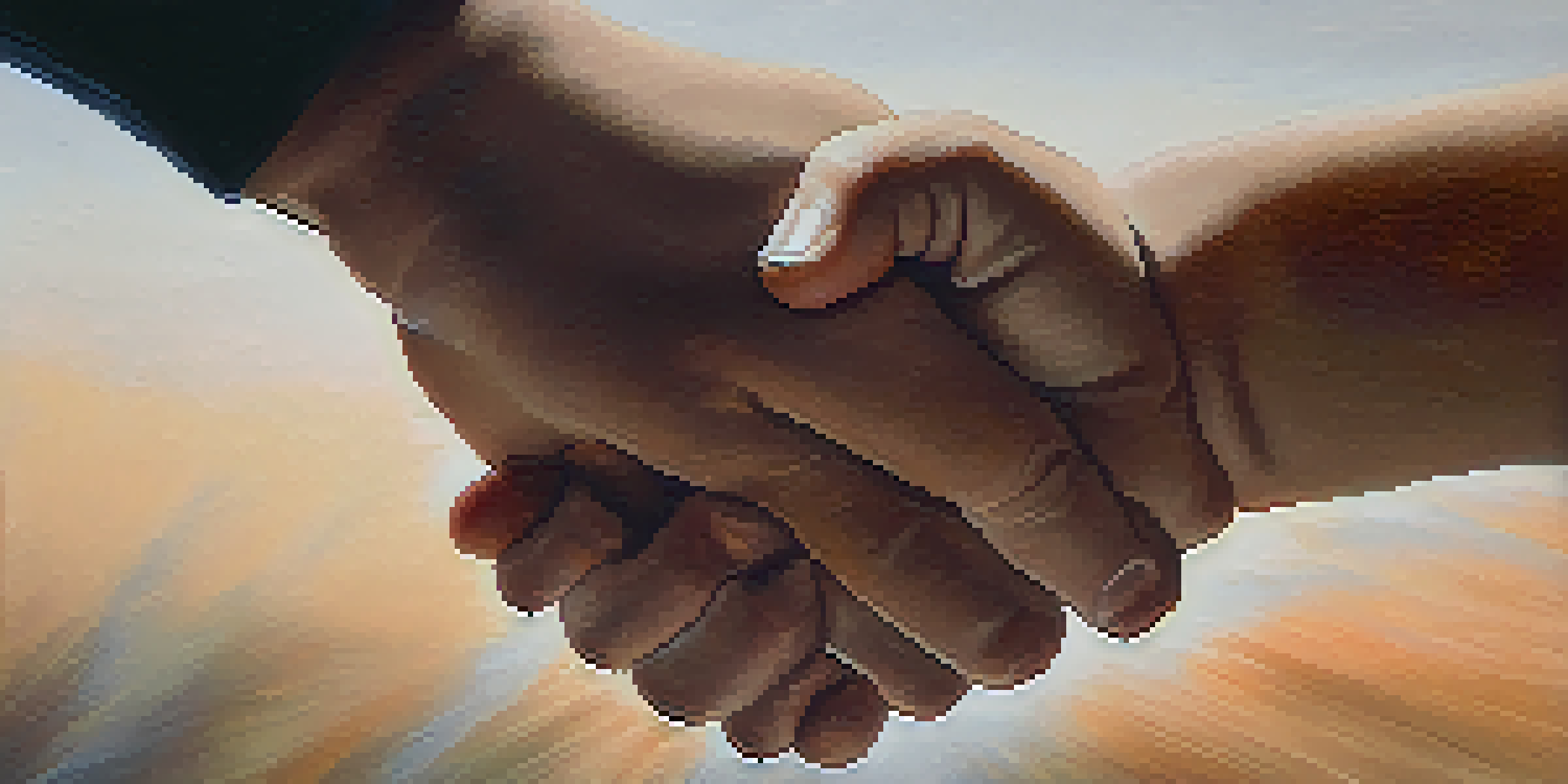 A close-up of a handshake representing trust and partnership in therapeutic settings.