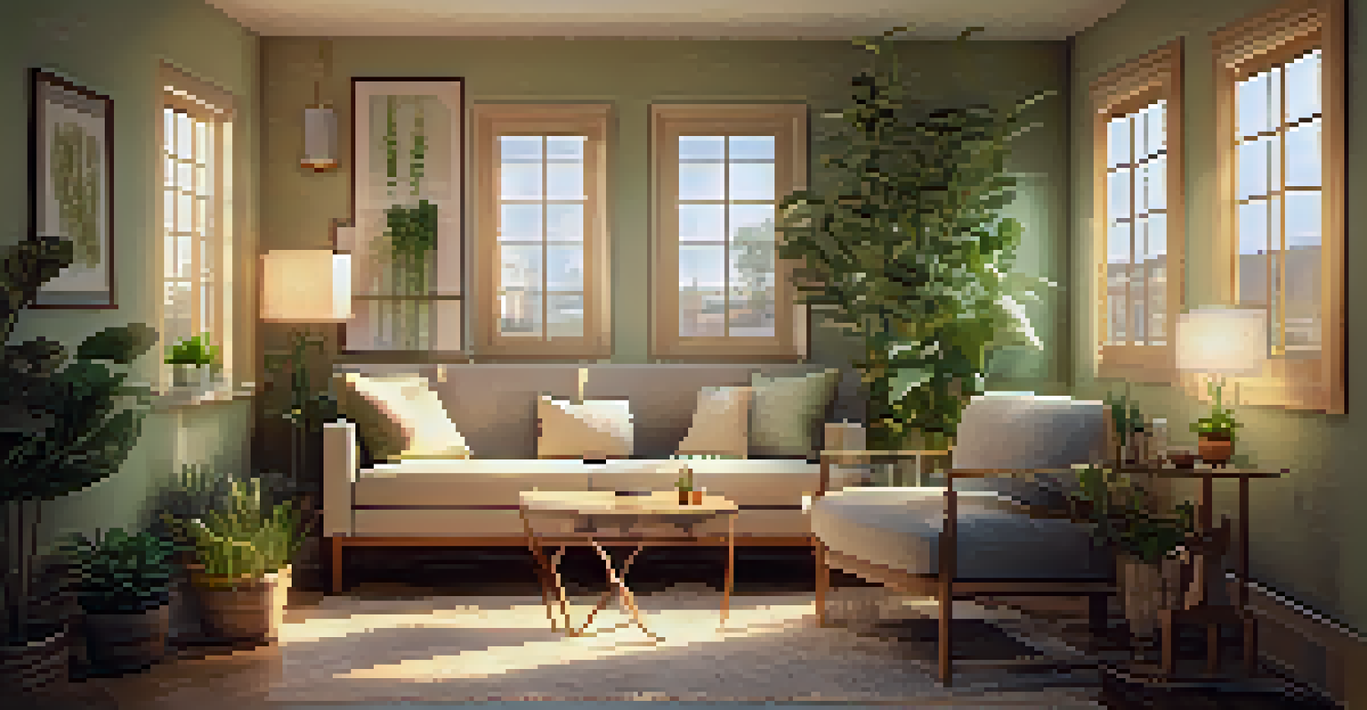 A warm and inviting therapy room with plants, crystals, and soft lighting, designed for fostering connection and healing.