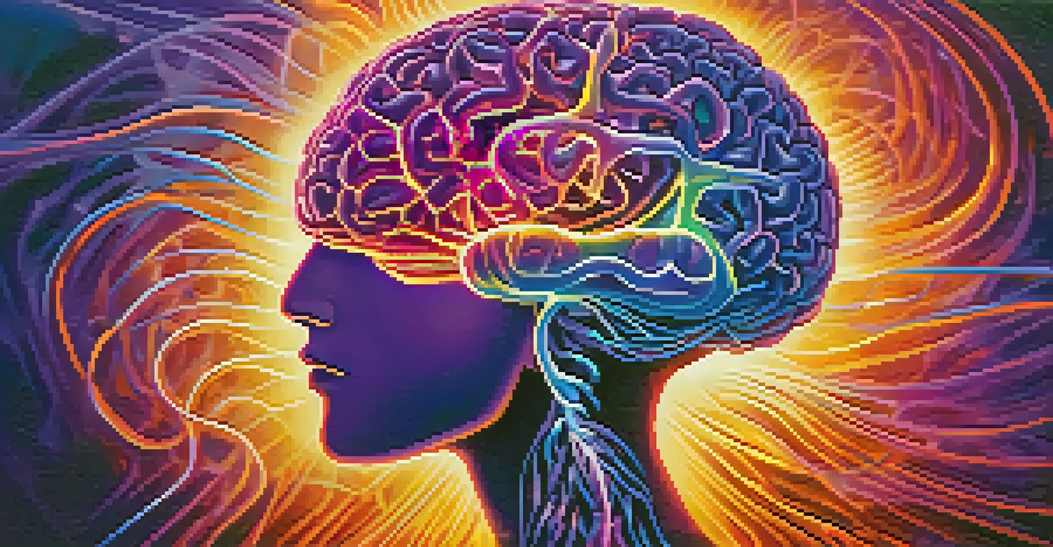 An abstract image of a brain with colorful neural pathways against a gradient background representing creativity and focus.