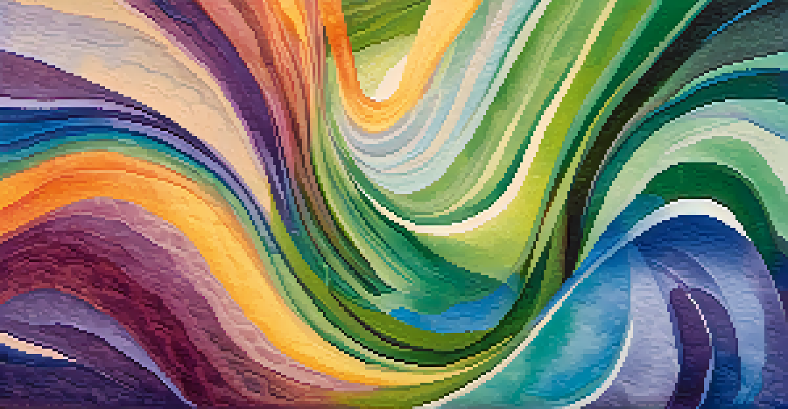 An abstract image depicting vibrant colors swirling together, symbolizing unity and interconnectedness.