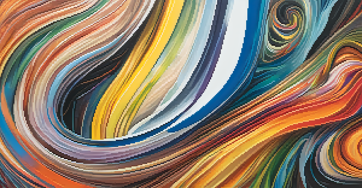 An abstract explosion of swirling colors and shapes representing creativity and inspiration.