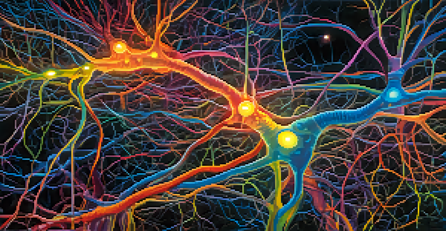 An abstract depiction of glowing neural pathways representing neuroplasticity and transformation.