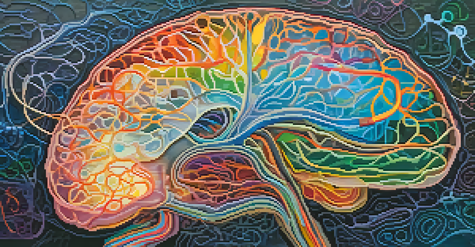 An abstract image depicting a colorful brain with glowing neural connections, symbolizing transformation and healing.