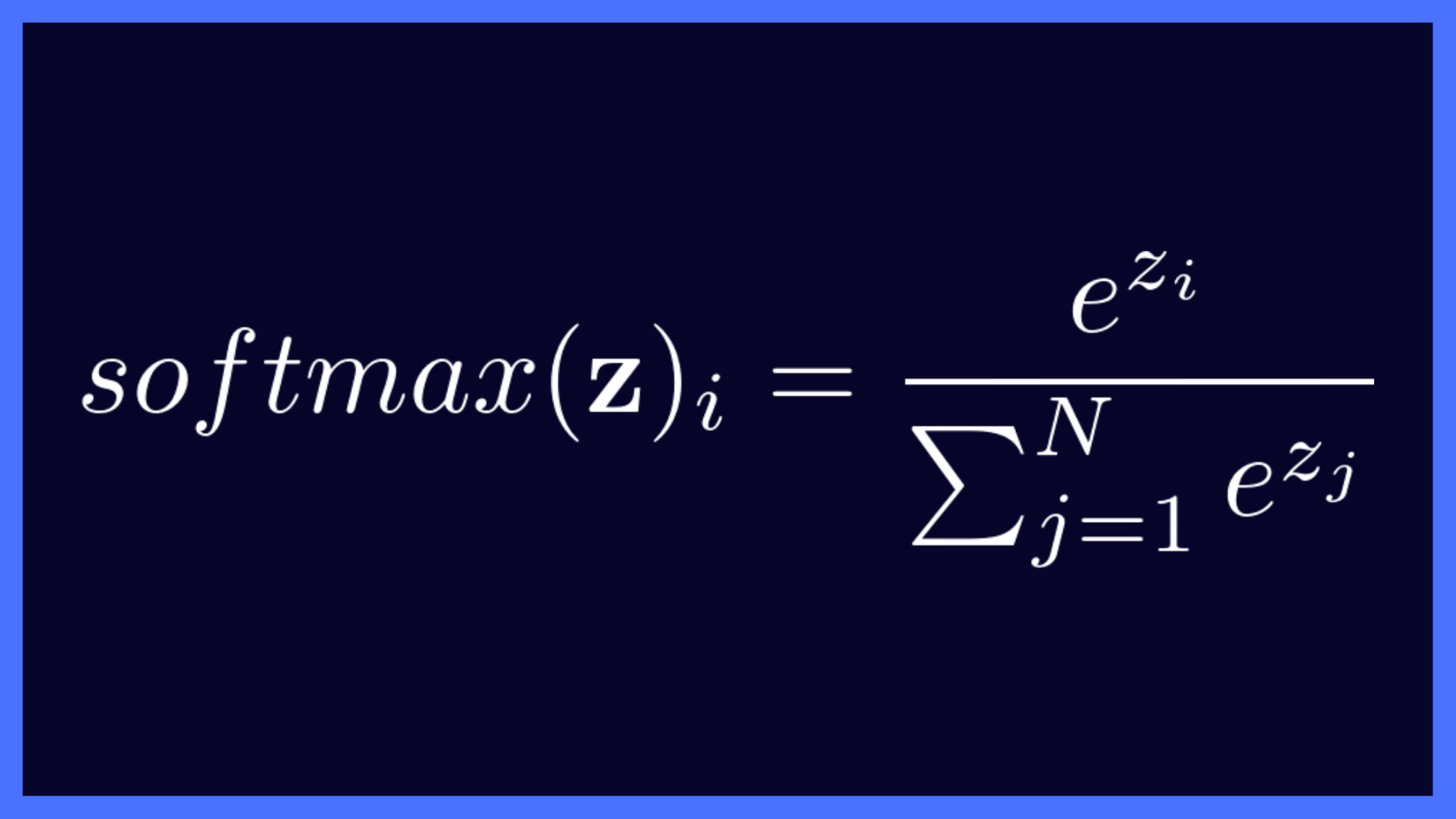Softmax Function Equation