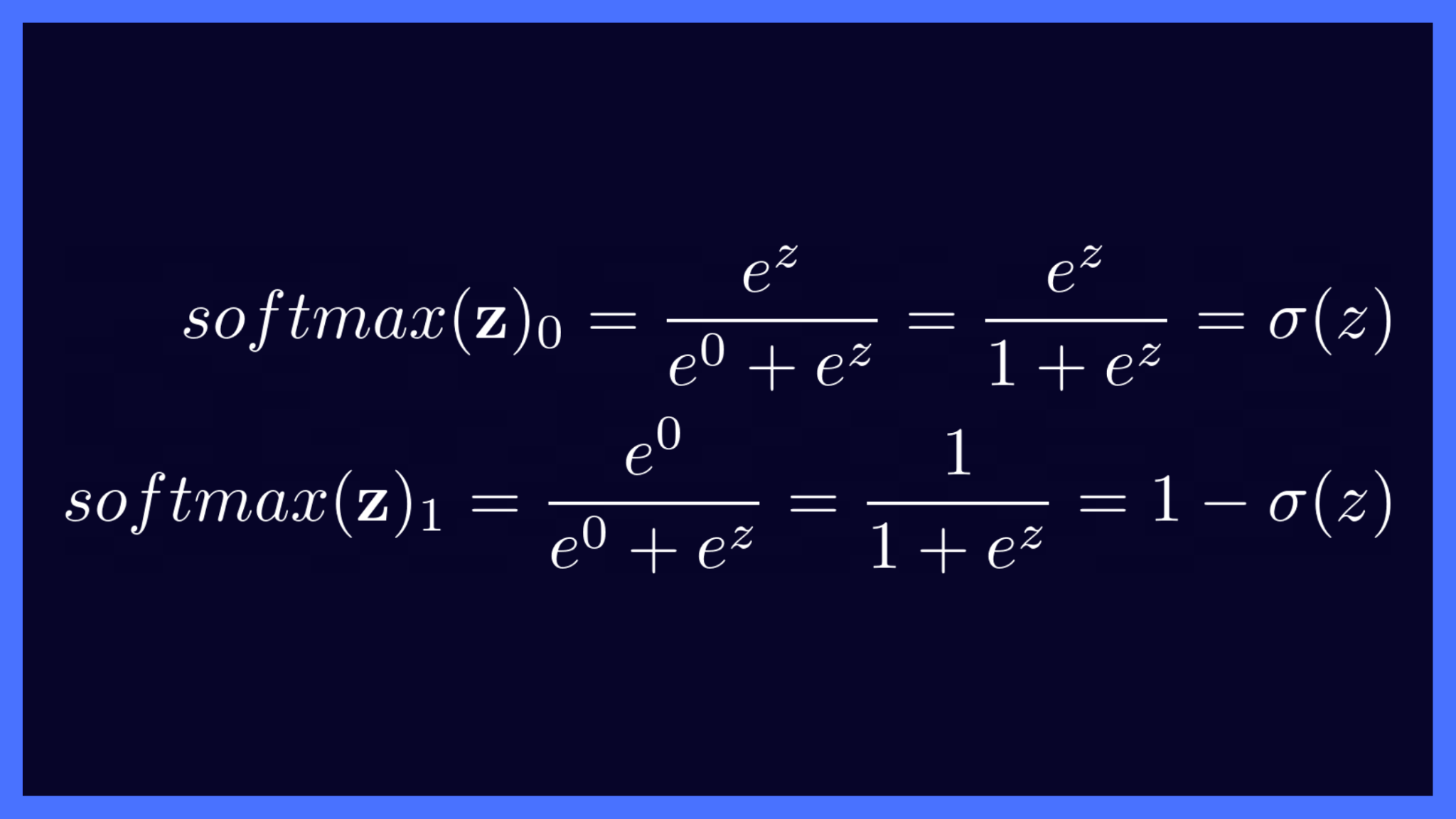 Equivalence of Sigmoid & Softmax Activations