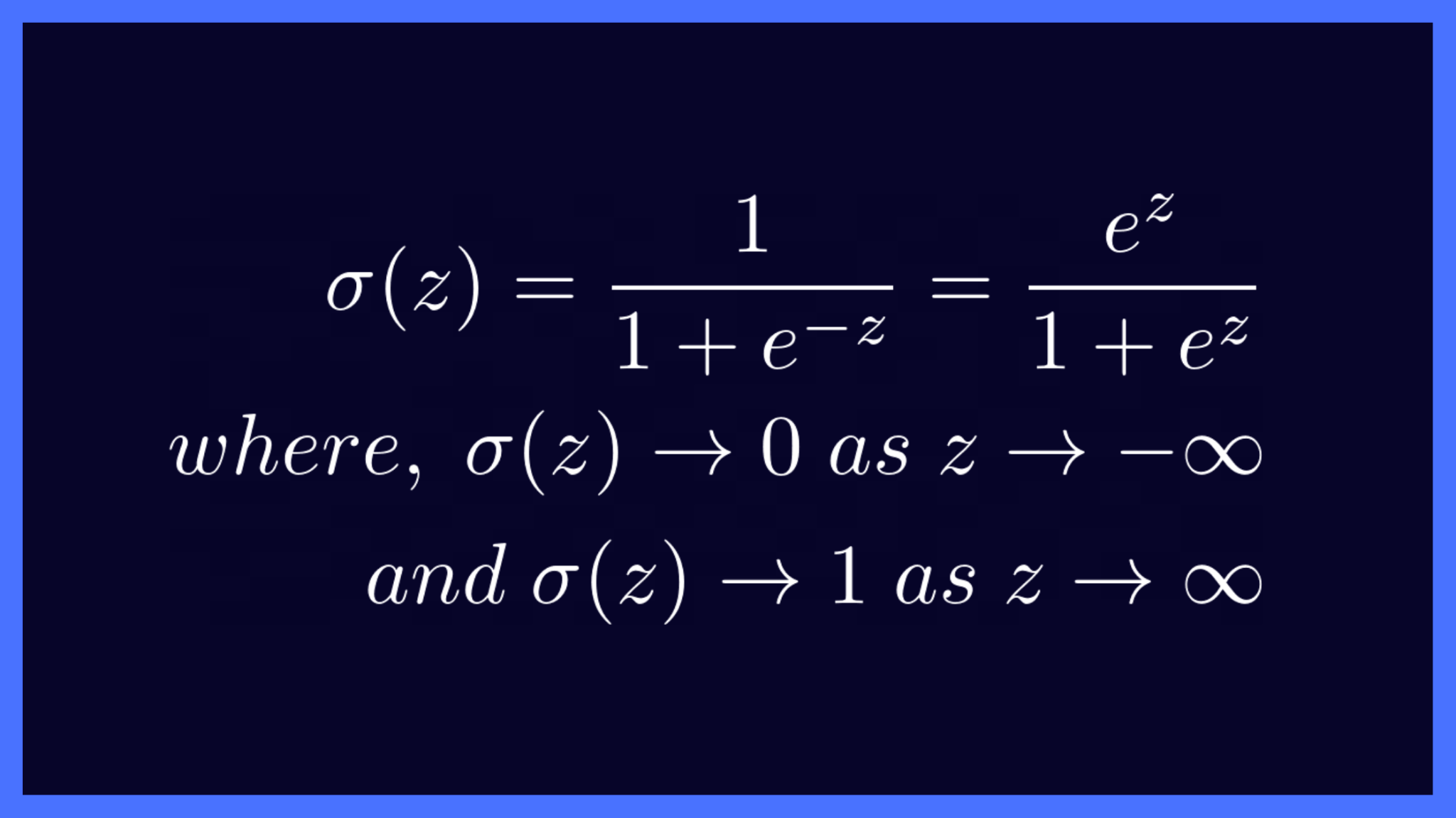 Sigmoid Function Equation