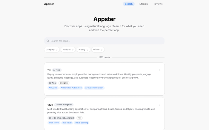 Appster product screenshot