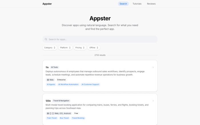 Appster product screenshot