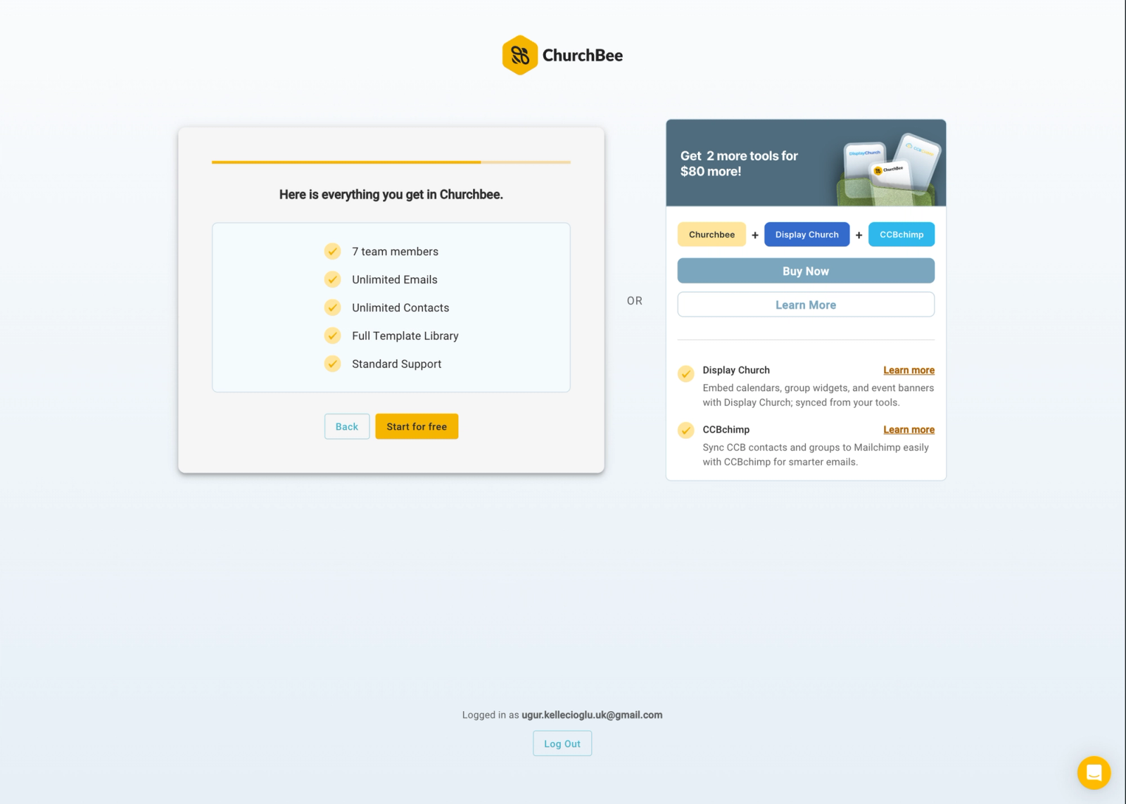 ChurchBee secondary product view