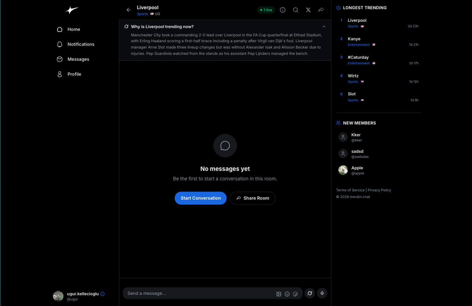 TrendinChat secondary product view