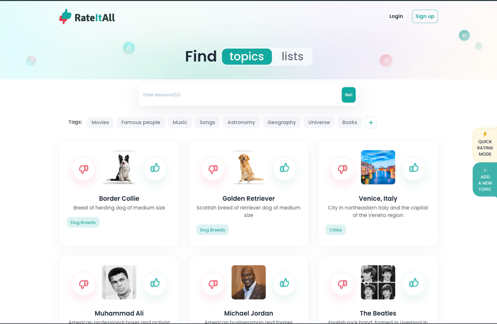 RateItAll secondary product view