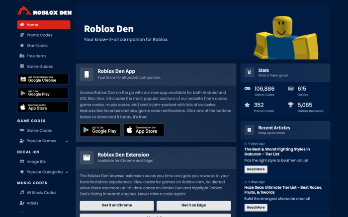 Roblox Den product screenshot
