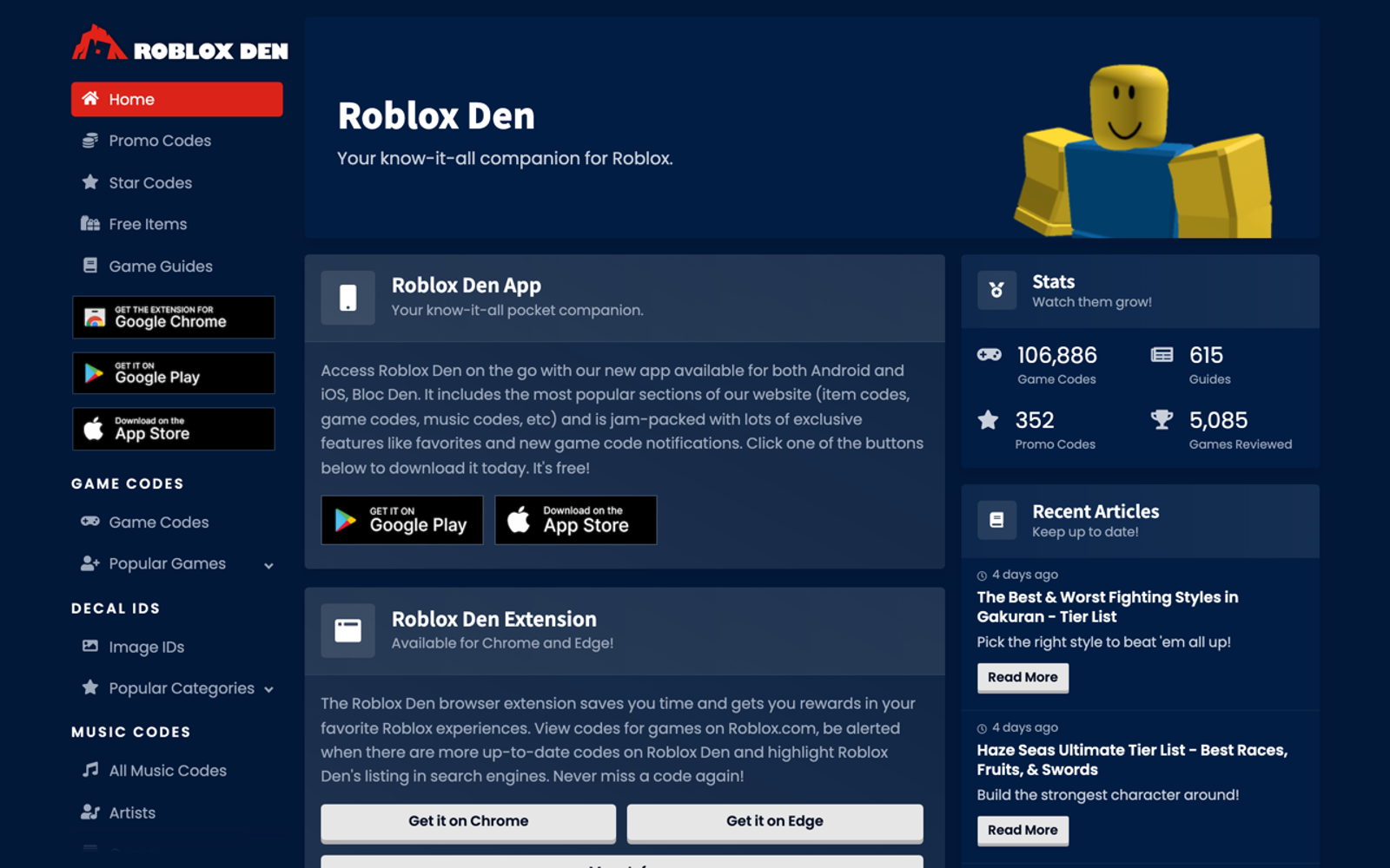Roblox Den secondary product view