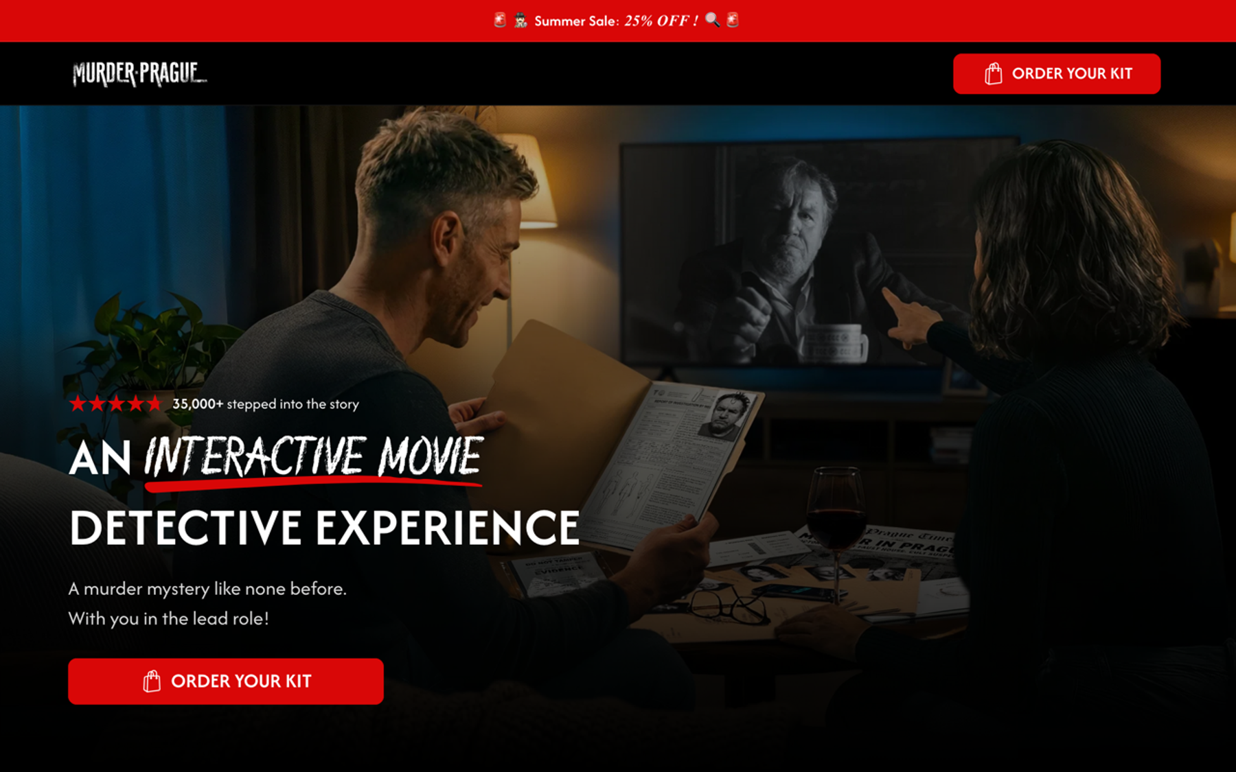 Murder in Prague product interface