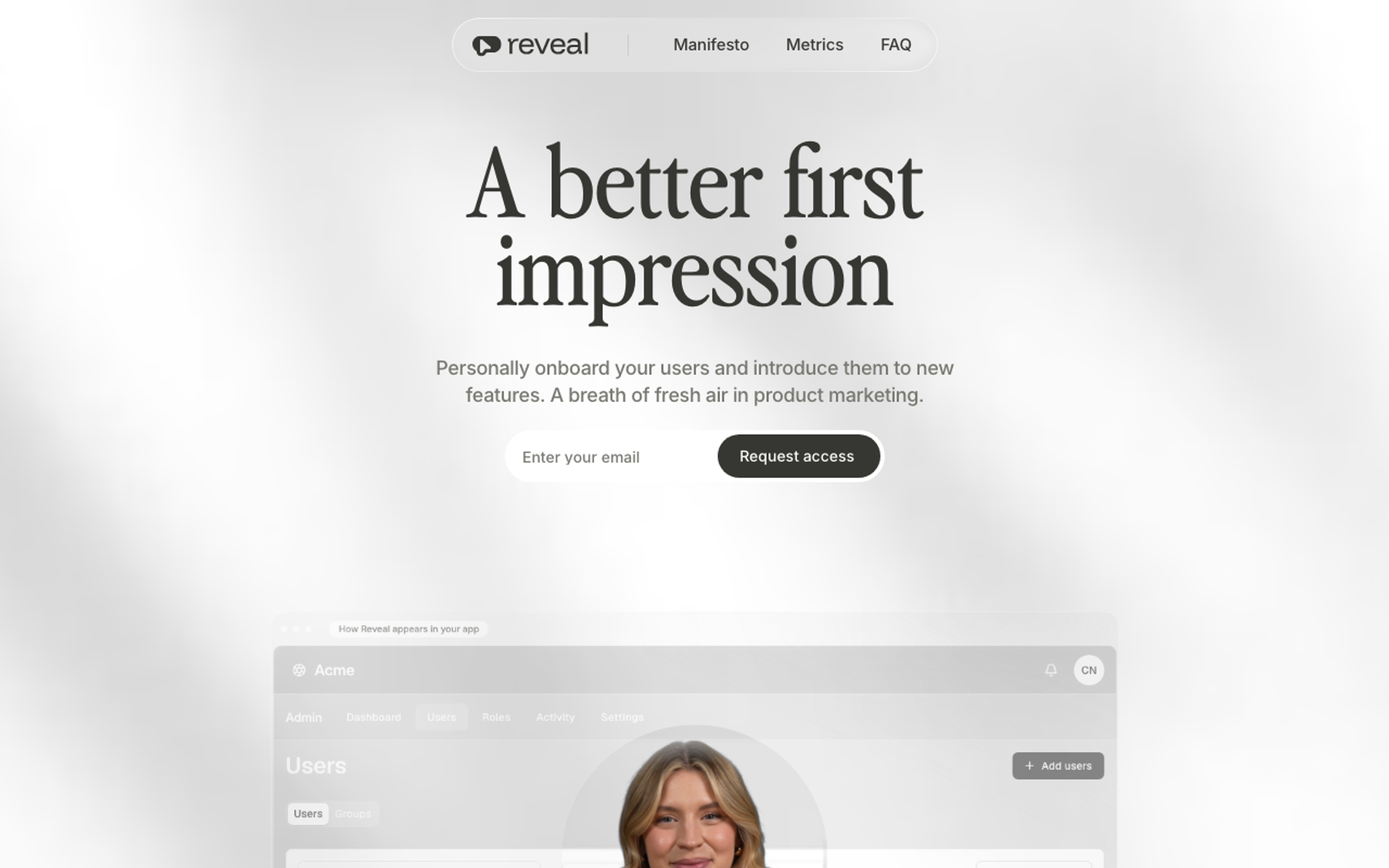 Reveal Software product interface