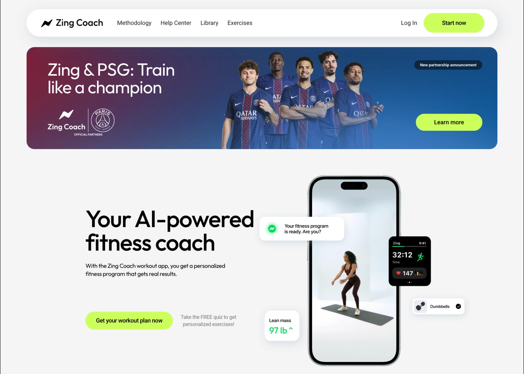 Zing Coach product interface