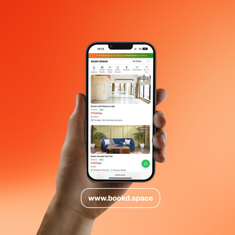 bookd, location, scouting, delhi, ncr, rental studios, mumbai, bangalore, Chandigarh, book space, book a space, book spaces, bookspace, web app, mobile ui, simple design