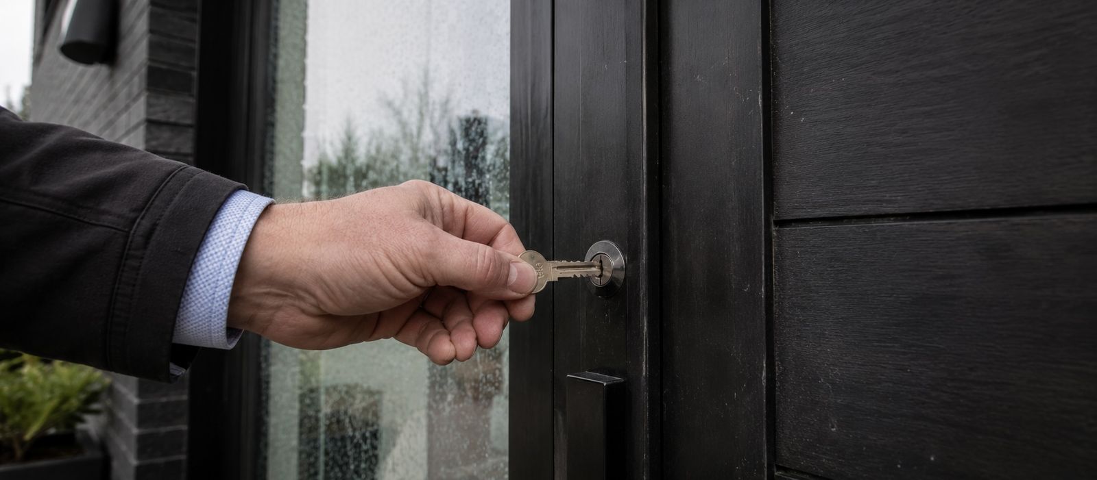 door key in lock