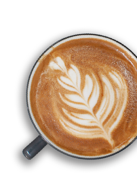 overhead view of latte art