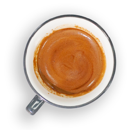 overhead view of espresso in a mug