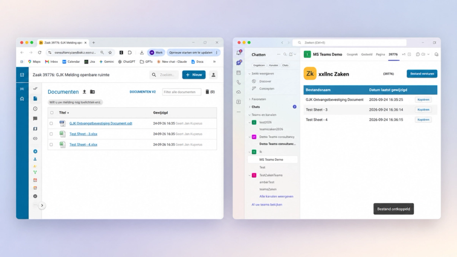 Integratie xxllnc Zaken met Microsoft Teams
