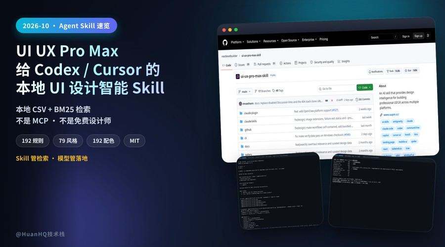 UI UX Pro Max:给 Codex / Cursor 的本地 UI 设计智能 Skill