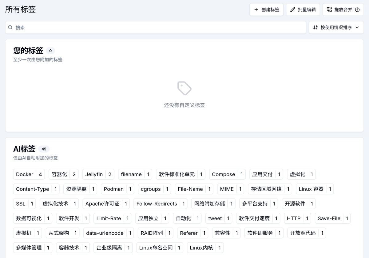 AI 自动生成的标签