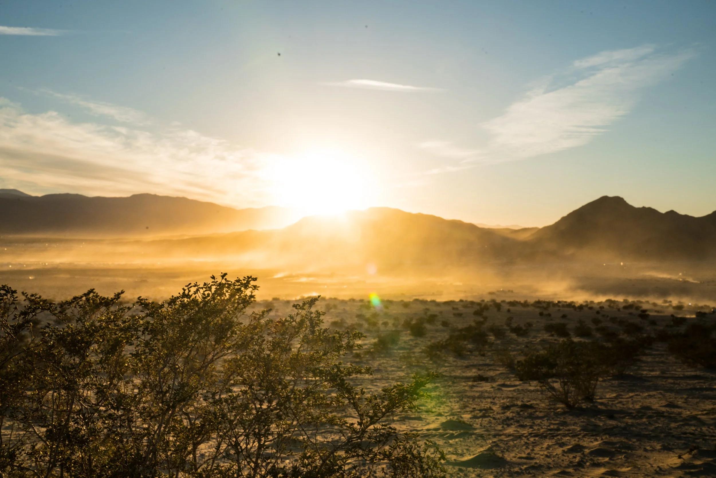 Sunset over open desert public lands