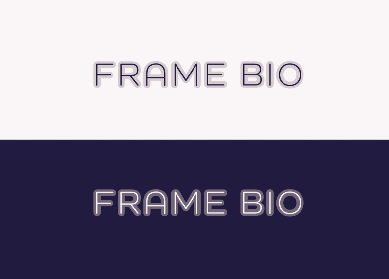 Light and dark variations of Frame Bio logotype