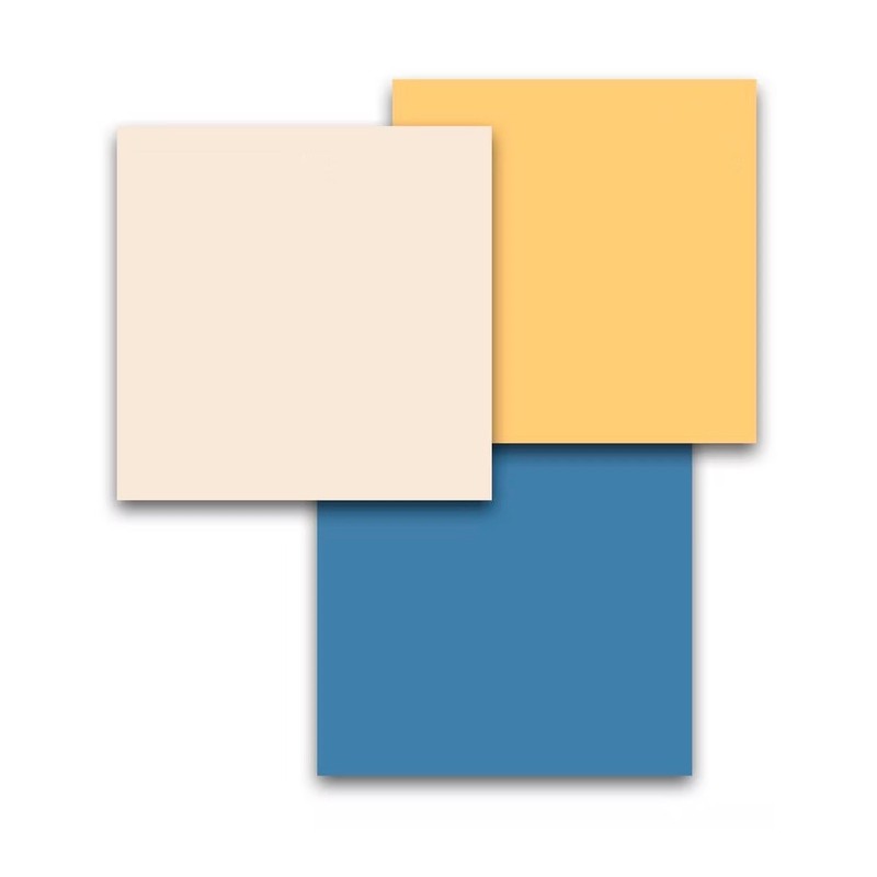 Three overlapping squares, each a different color and labeled with the color name