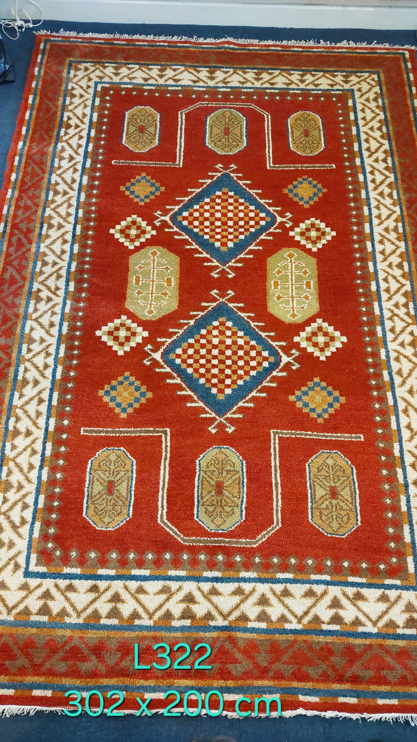 Kazak (Indo) Hand Knotted Wool Indian Rug