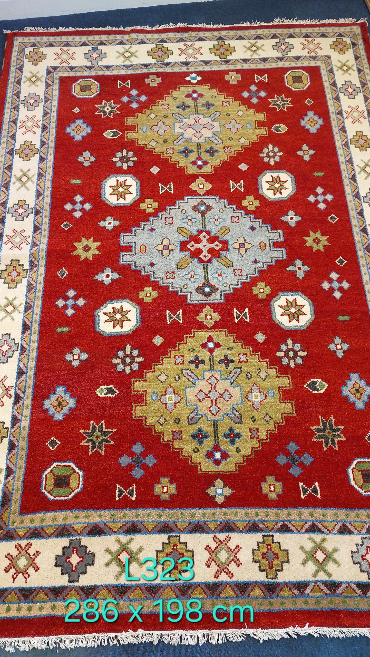 Kazak (Indo) Hand Knotted Wool Indian Rug