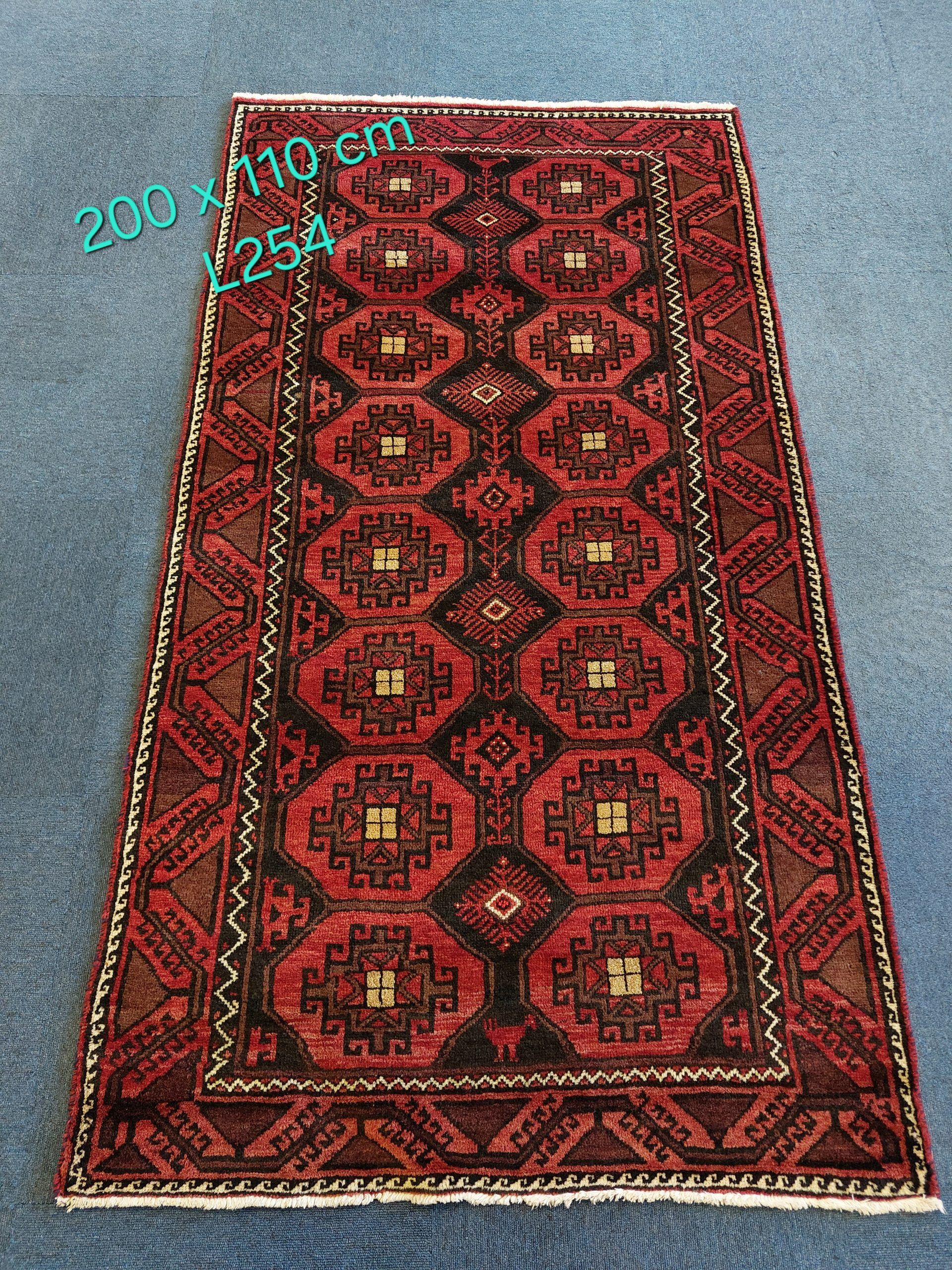 Iranian Mashad Belouch Hand Knotted Wool on Cotton Rug