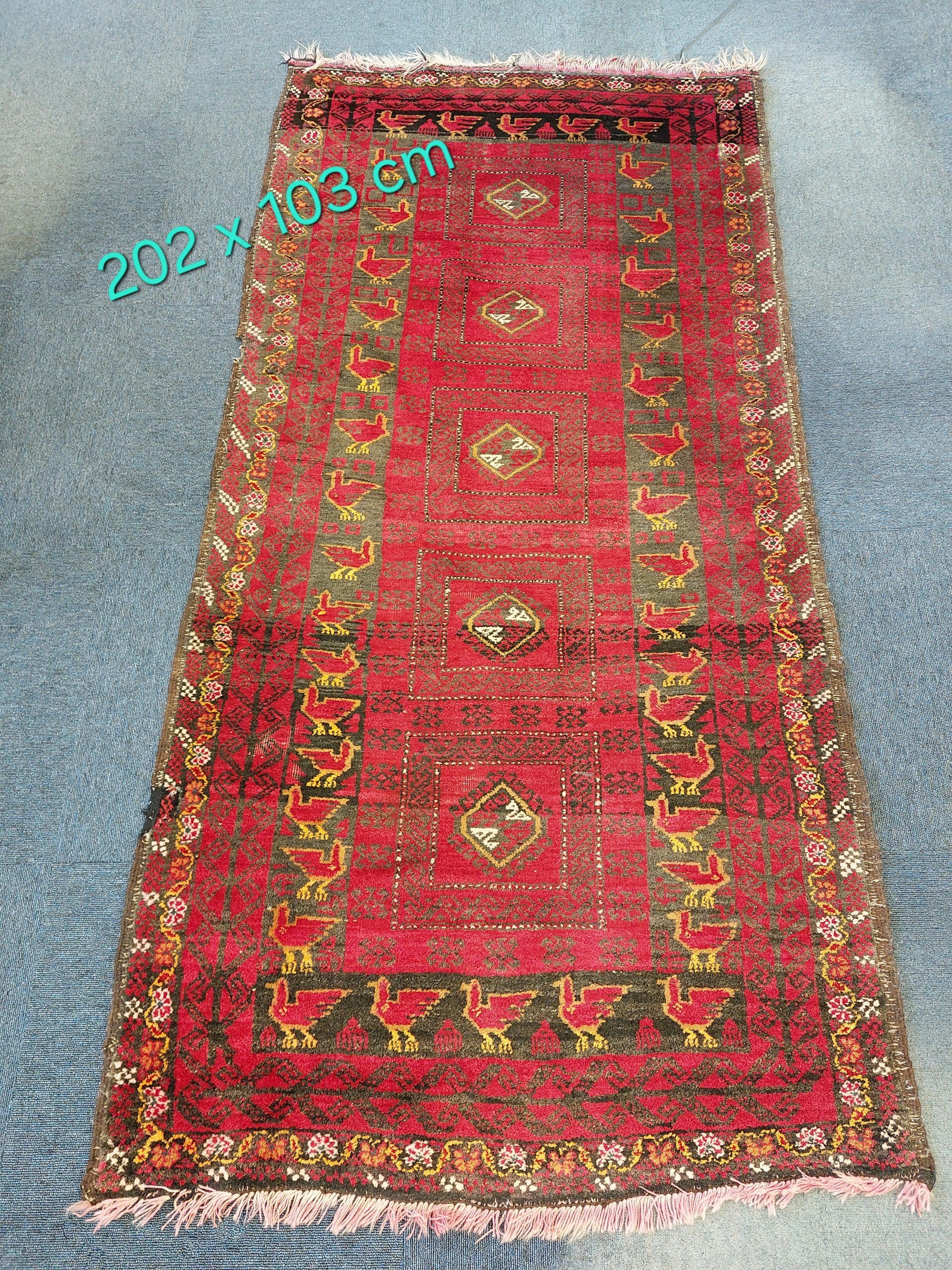 Vintage Kazak (Caucasus) Hand Knotted Wool Rug