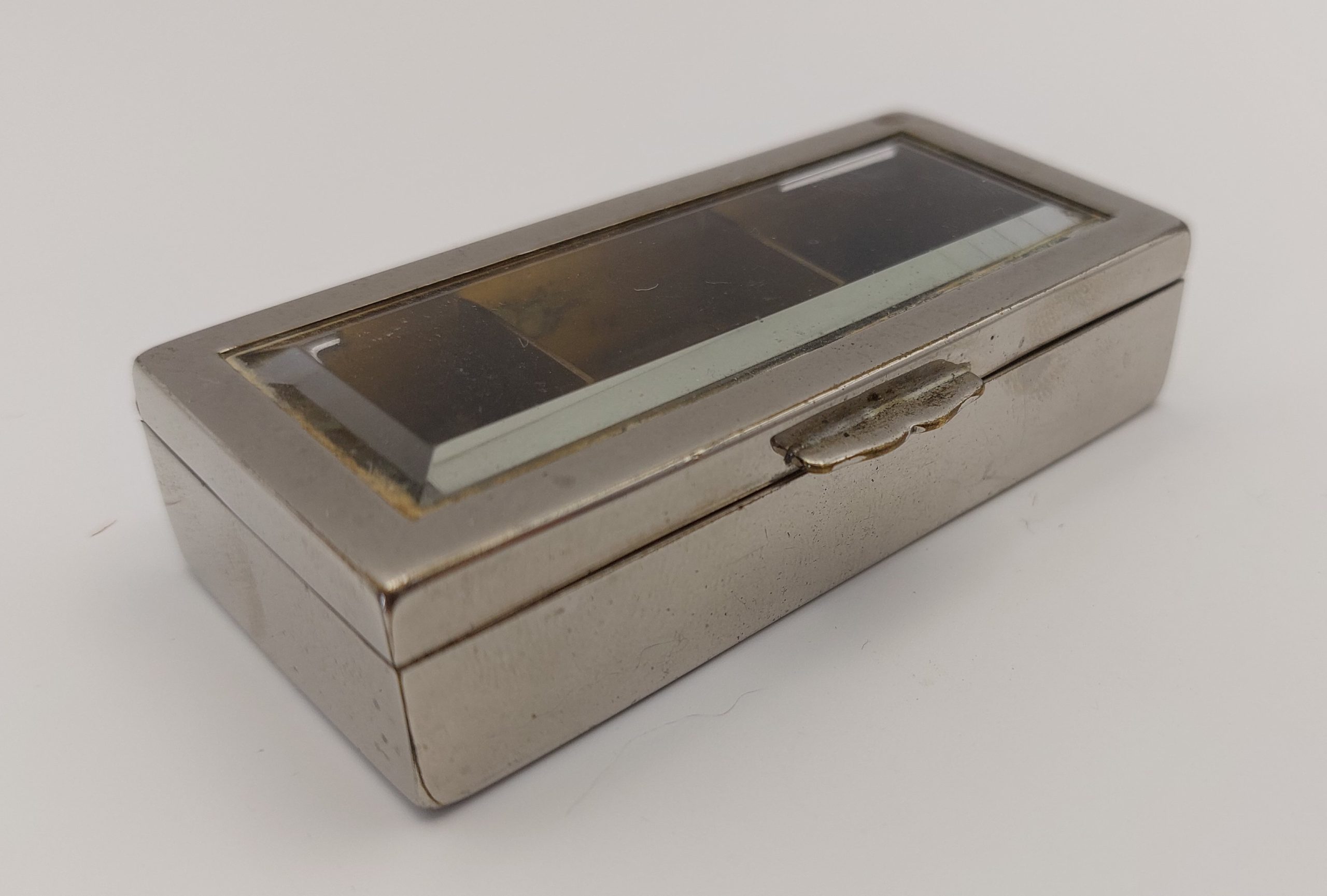 Silver Plated (Unmarked) Stamp Box c1930s