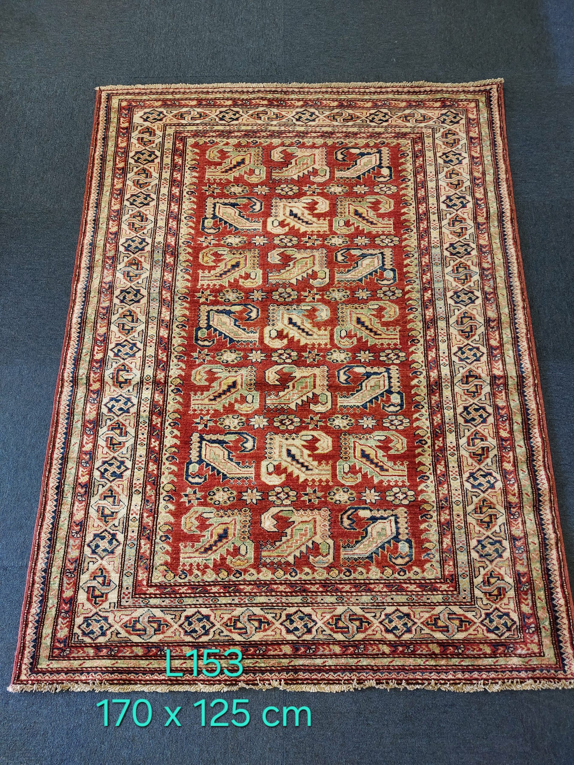 Turkish Hand Knotted Wool and Cotton Rug