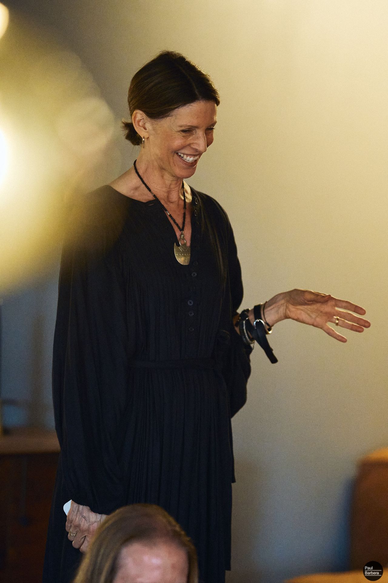 Adelman at the cacao ceremony she hosted in her home. (Courtesy Lindsey Adelman)
