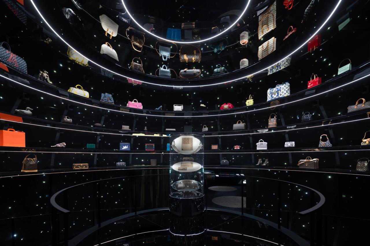 A view of “Visionary Journeys,” a 2025 Louis Vuitton exhibition designed by OMA and Shigematsu at the Nakanoshima Museum of Art in Osaka, Japan. (Photo: Jeremie Souteyrat)
