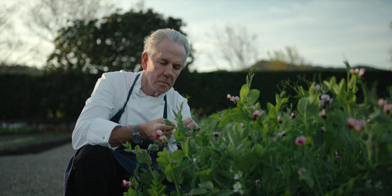 Keller in the garden of The French Laundry in Yountville, California, on Chef’s Table: Legends. (Courtesy Netflix)
