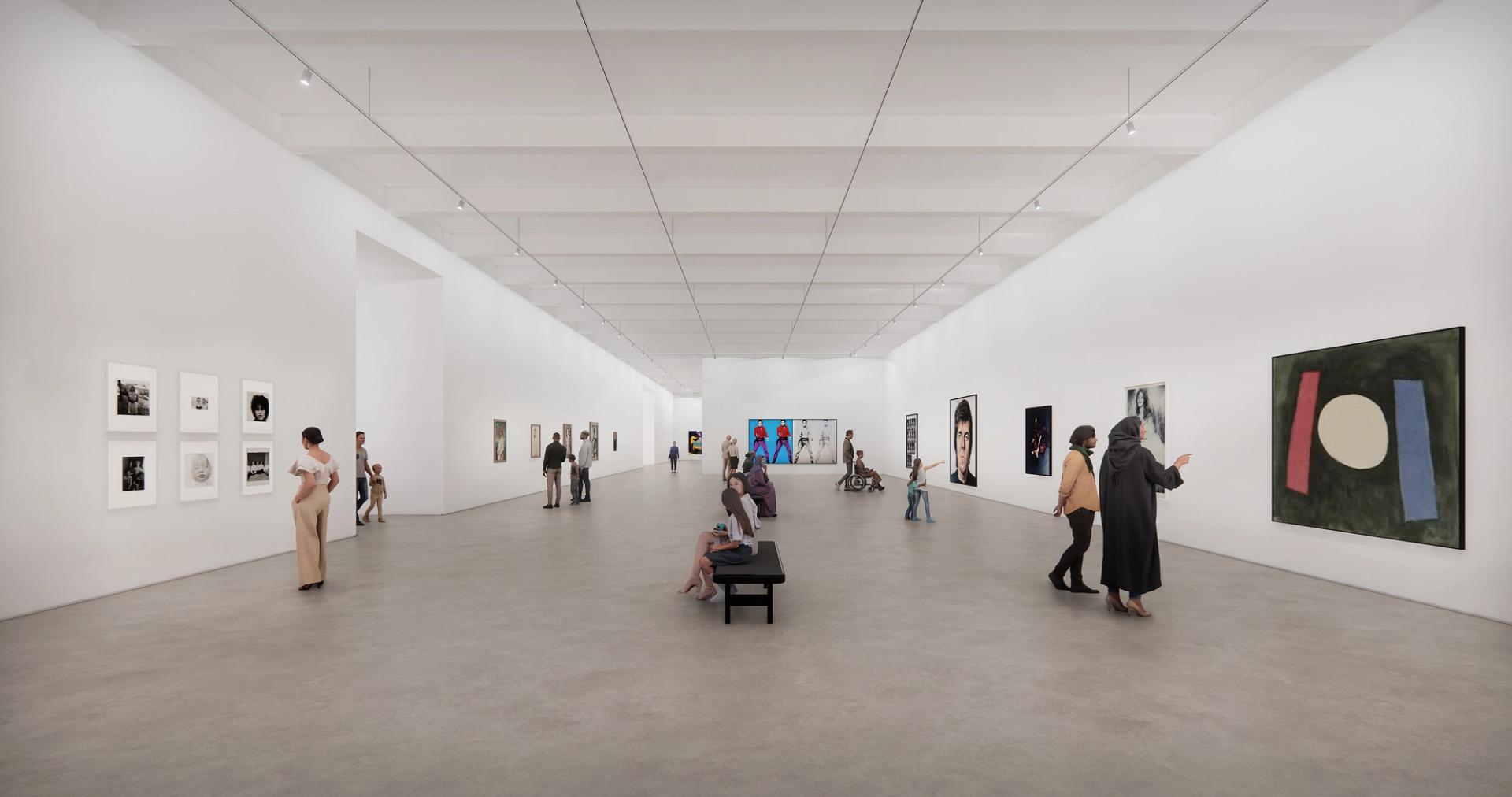 Rendering of the interior of the Dani Reiss Modern and Contemporary Gallery at the AGO in Toronto, Ontario. (Courtesy Art Gallery of Ontario, Diamond Schmitt, Selldorf Architects, and Two Row Architect)