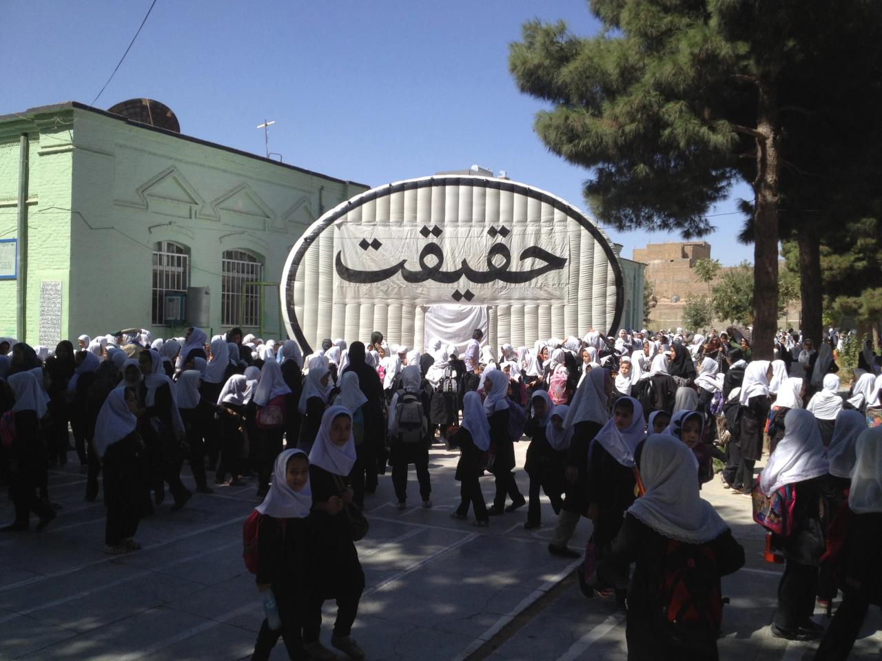 Thomas’s “Truth Booth” installation. (Courtesy the artist)