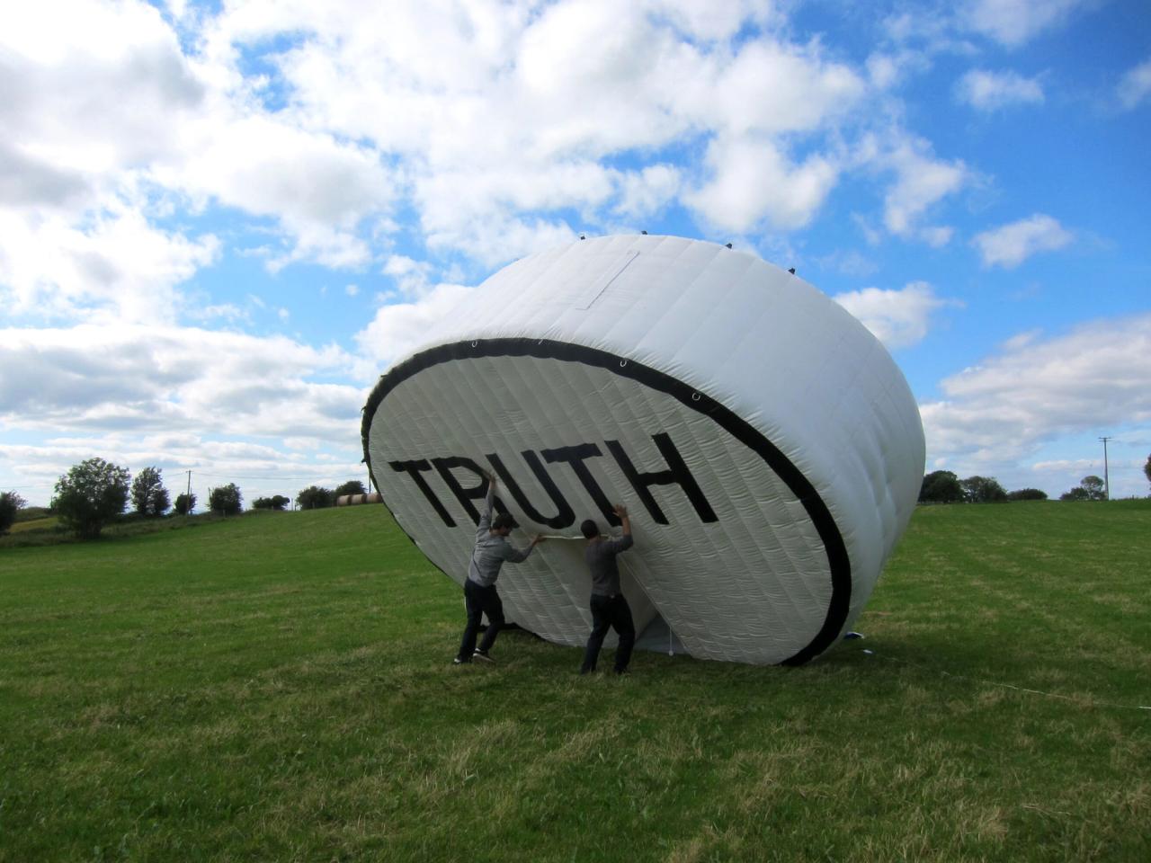 Thomas’s “Truth Booth” installation in Ireland. (Courtesy the artist)