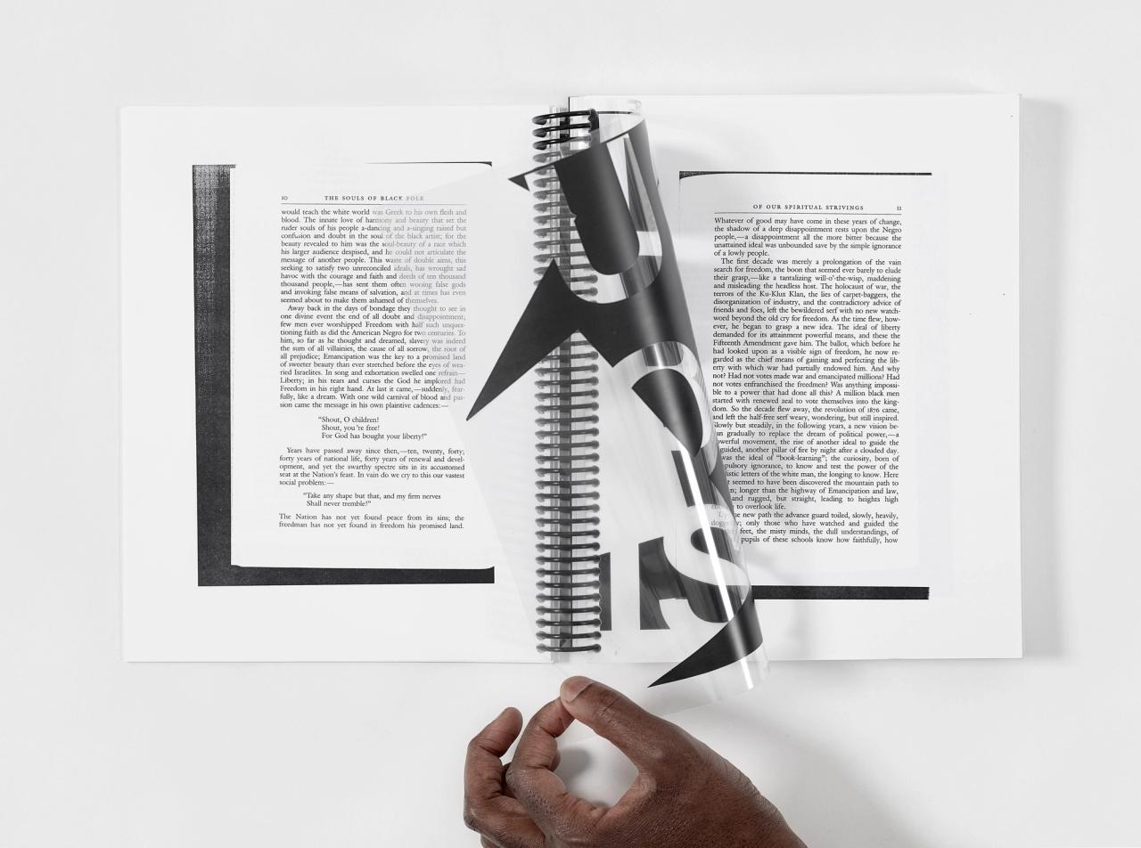 A spread from Pendleton’s book Adam Pendleton: Black Dada Reader (2017).. (Courtesy Koenig Books)